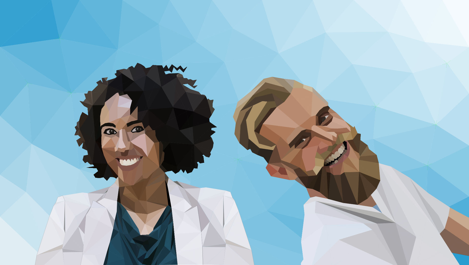 Low poly sfeerbeeld van vrouw en man